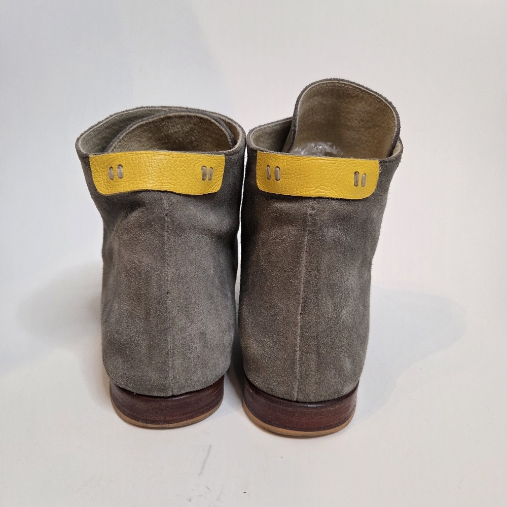 Handmade Grey And Yellow Ankle Boots Size 9 - Picture 6 of 11